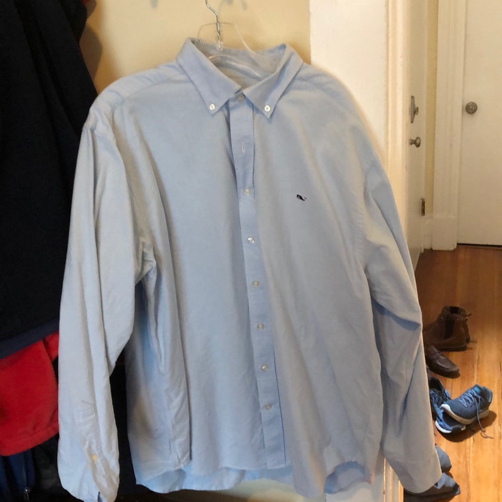 Blue button down shirt